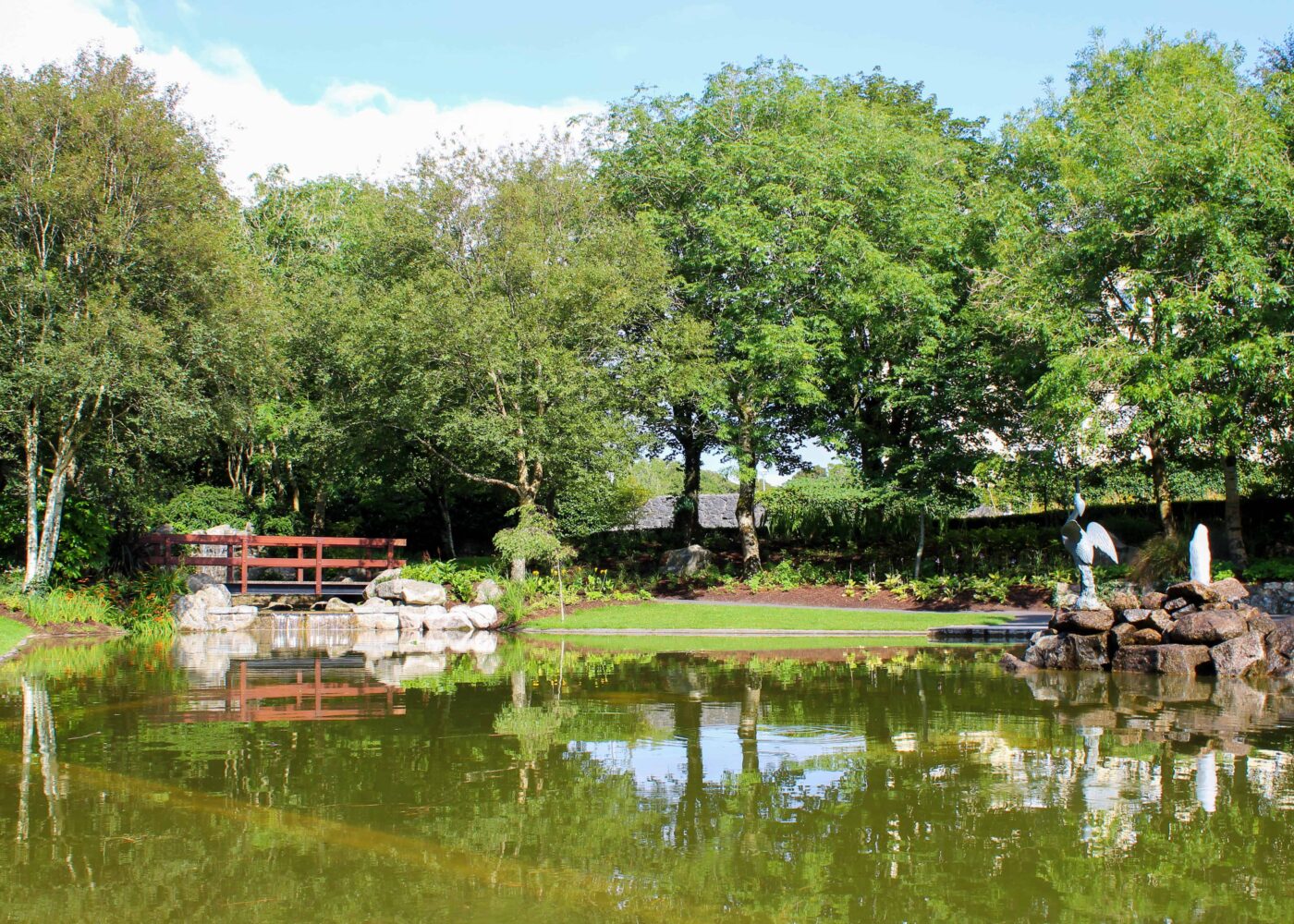 lake photo at the Circle of life garden at Salthill Hotel Galway