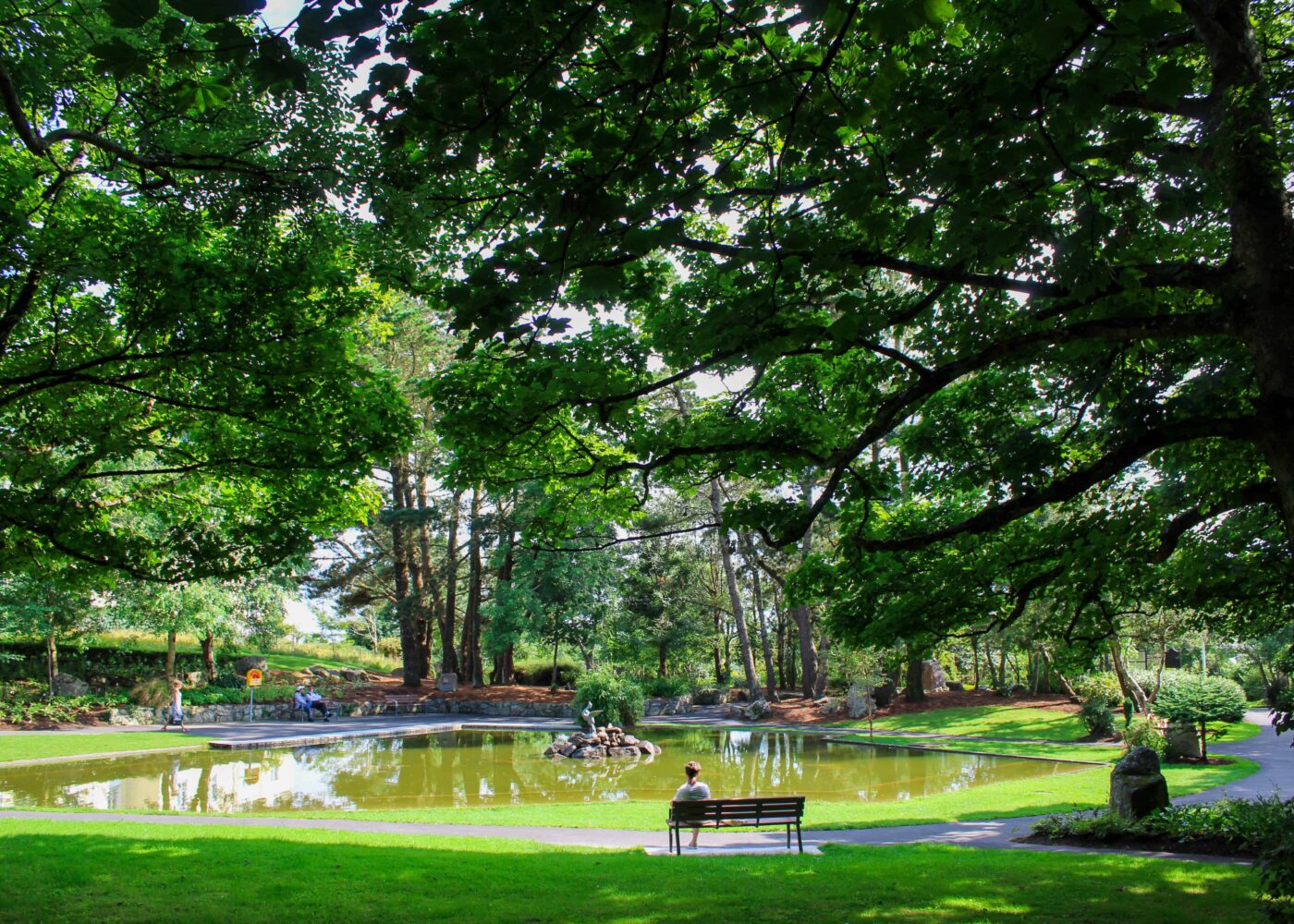 lake at the circle of life garden at Salthill Hotel Galway