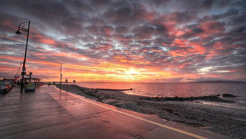 salthill prom at sunset in galway